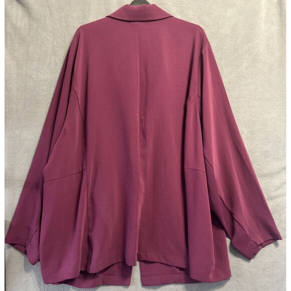 Torrid One Button Blazer Jacket Womens Plus Size 5X Burgundy Office Business - Picture 3 of 8